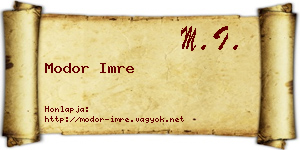 Modor Imre névjegykártya
