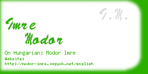 imre modor business card